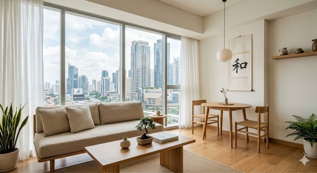 Menemukan Ketenangan di Tengah Kota_ Inspirasi Interior Apartemen Bergaya Jepang Minimalis di The Newton 2, Ciputra World