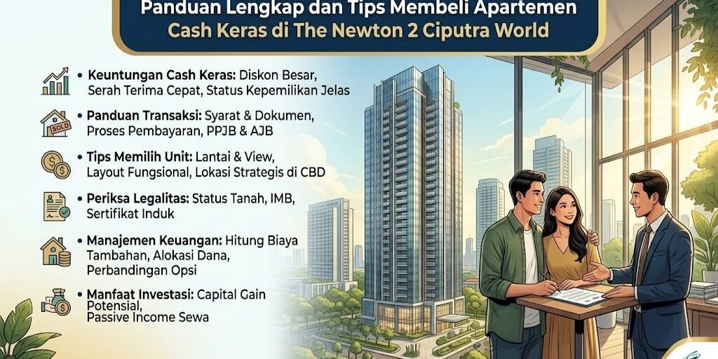 Panduan Lengkap dan Tips Membeli Apartemen Cash Keras di The Newton 2 Ciputra World