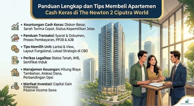 Panduan Lengkap dan Tips Membeli Apartemen Cash Keras di The Newton 2 Ciputra World